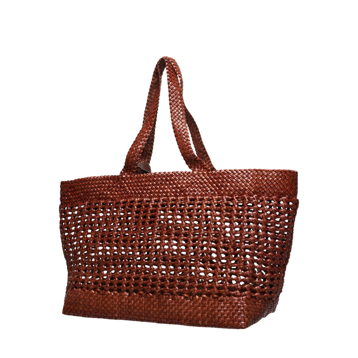 Large Woven Leather Tote