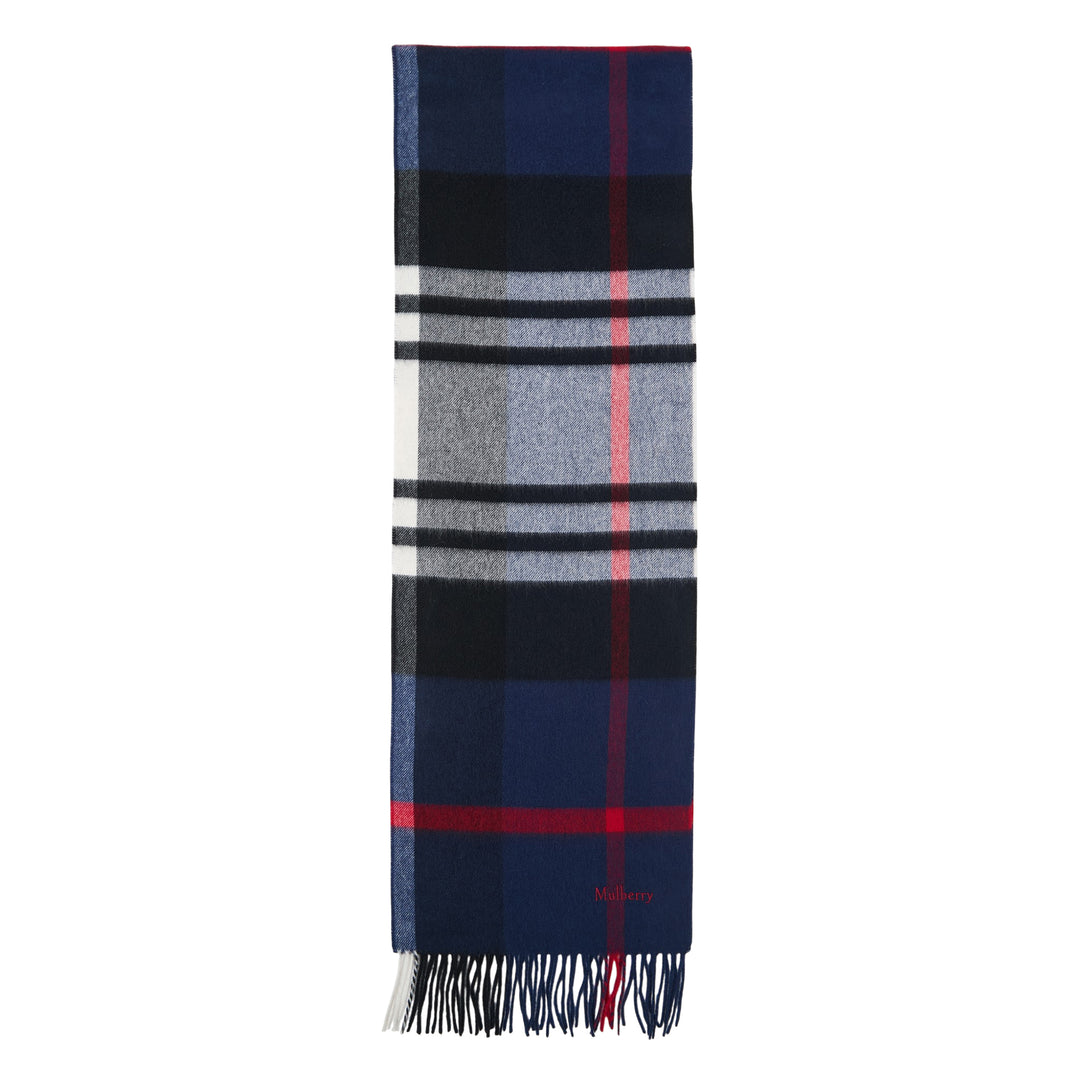 Small Check Merino Wool Scarf