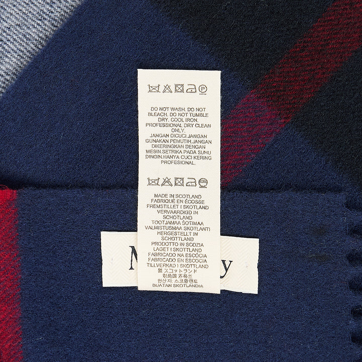 Small Check Merino Wool Scarf