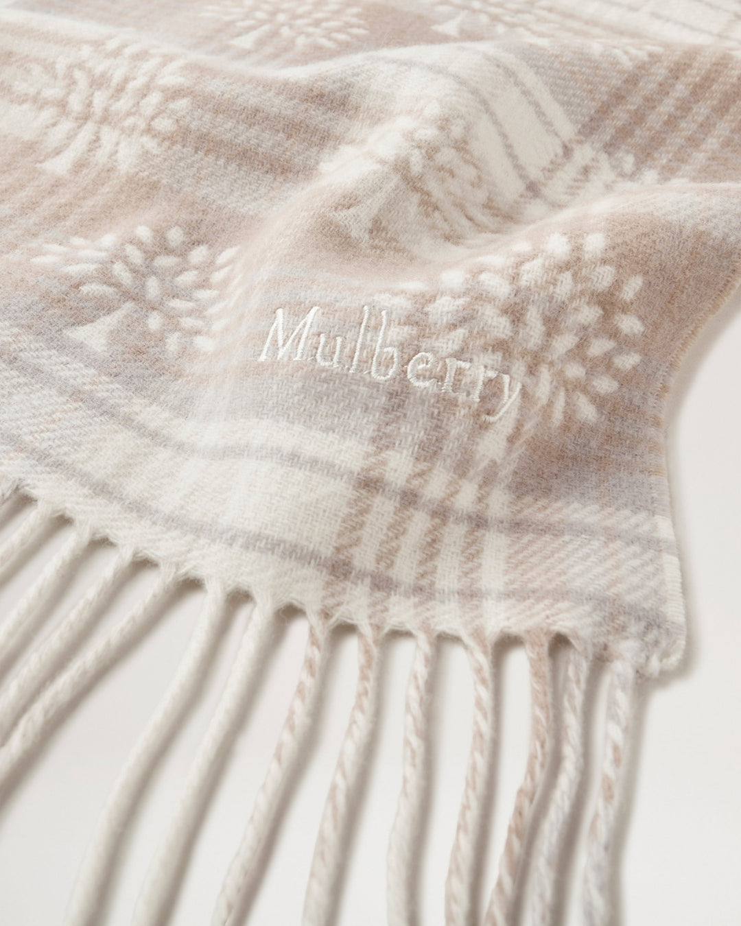 Mulberry Heritage Check & Tree Scarf - view 2