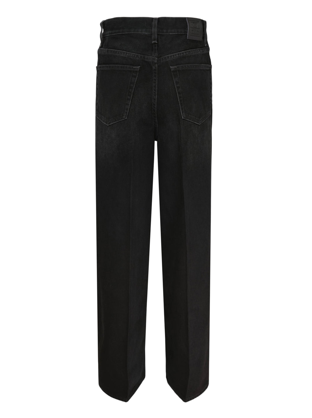 Totême Wide Leg Jeans in washed black denim with a high-rise waistband, five-pocket design, and relaxed wide-leg silhouette - view 2