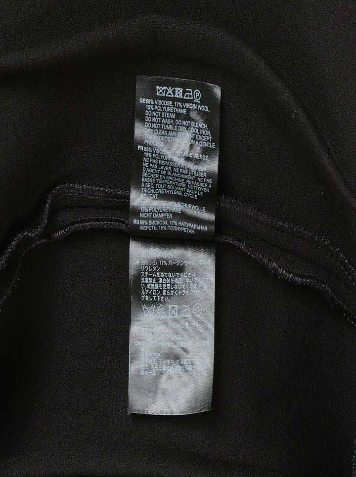 Totême Sculptural Short Dress in black — A-line silhouette with structured vertical seaming, short sleeves with frayed trim, and concealed back zip closure - view 3