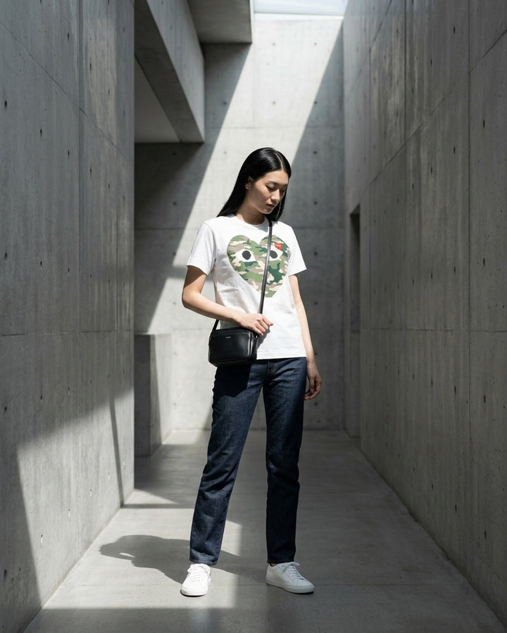 Camo Heart Short Sleeve Tee | Comme des Garçons PLAY | Club21 - lifestyle