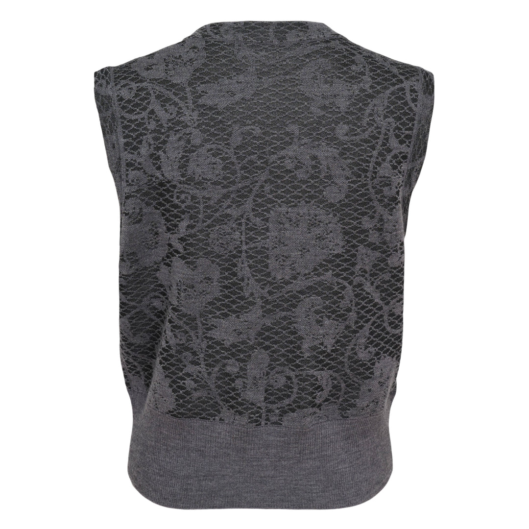 Knit Floral Lace Vest