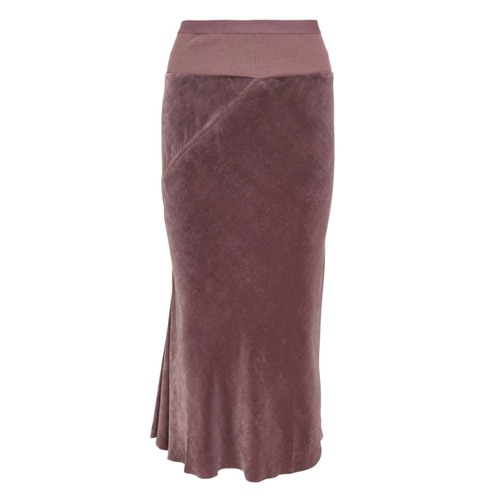 Knee Bias Velvet Skirt