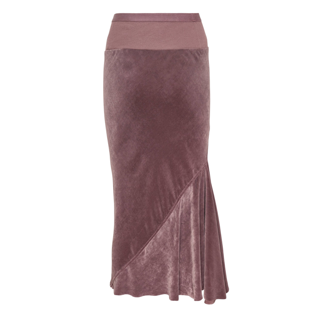 Knee Bias Velvet Skirt