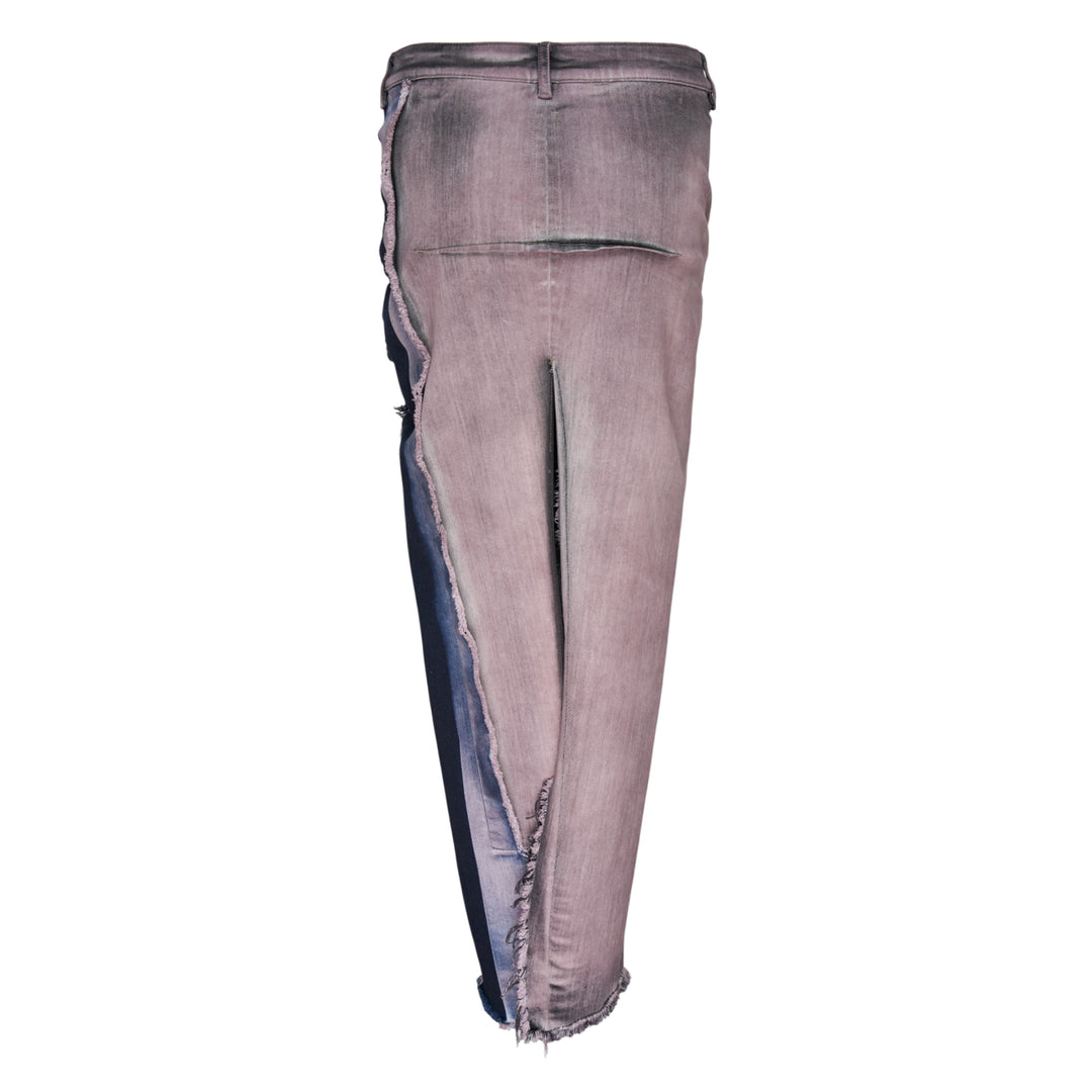Denim Sliced Rose Wash Skirt