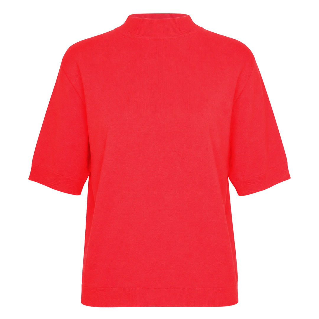 Bateau Neck Short Sleeve Knit Top