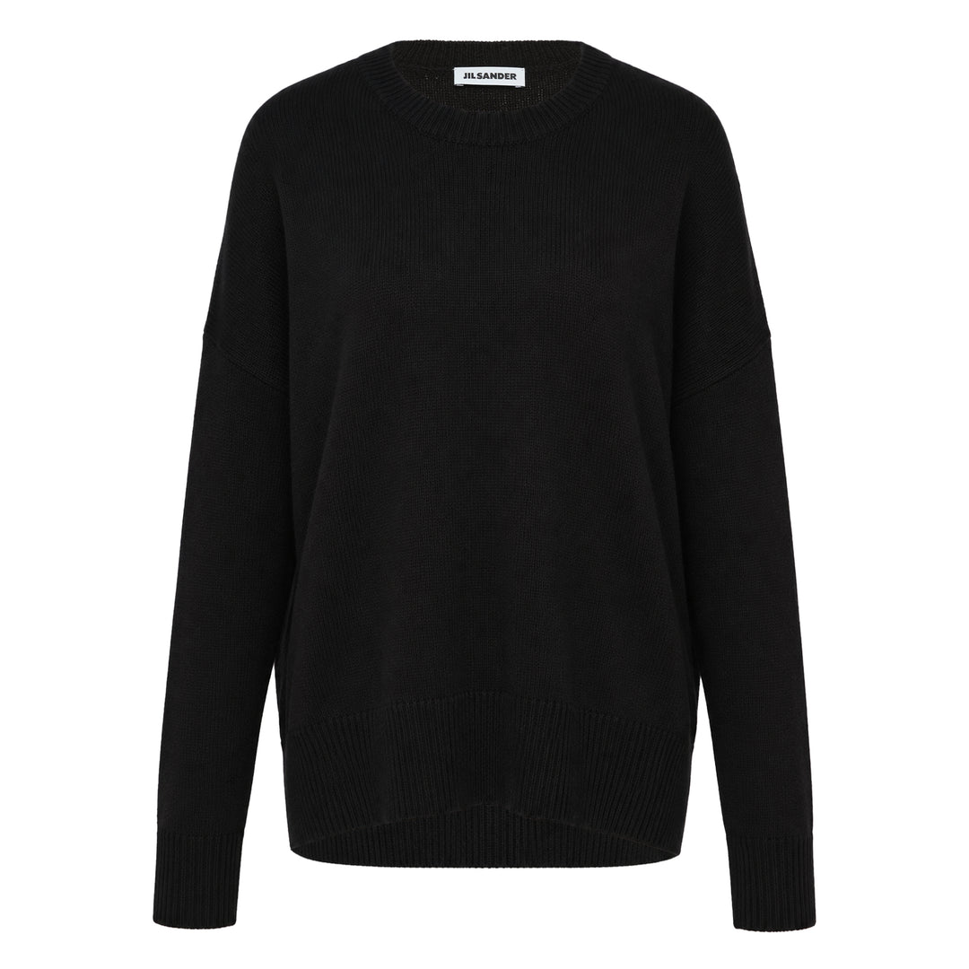 Superfine Open Crewneck Long Sleeve Sweater