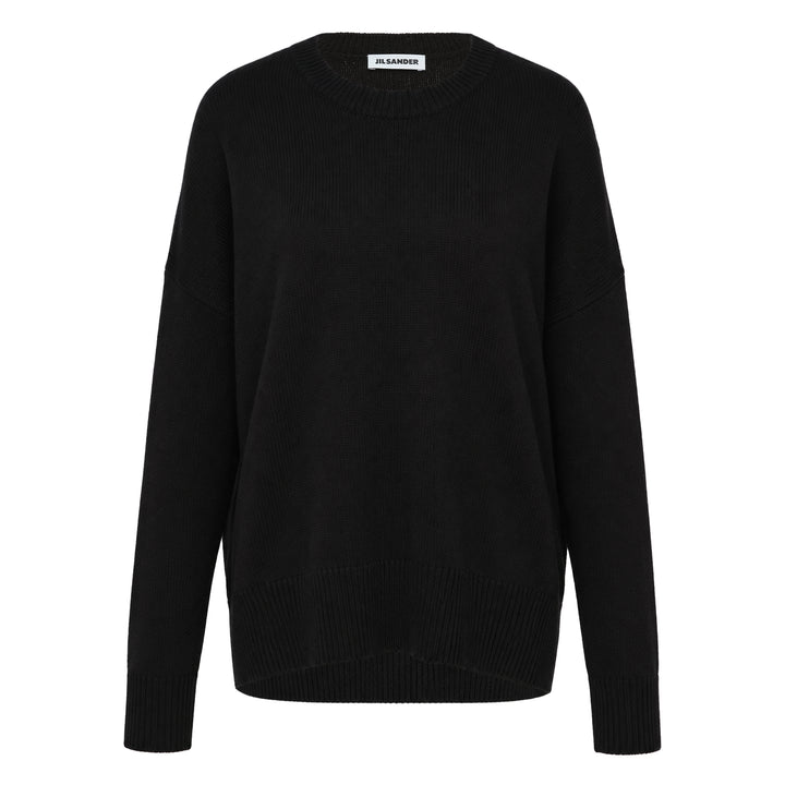 Superfine Open Crewneck Long Sleeve Sweater