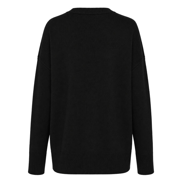 Superfine Open Crewneck Long Sleeve Sweater