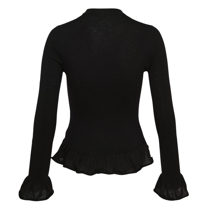 Long Sleeve Fine Wool Frill Jumper