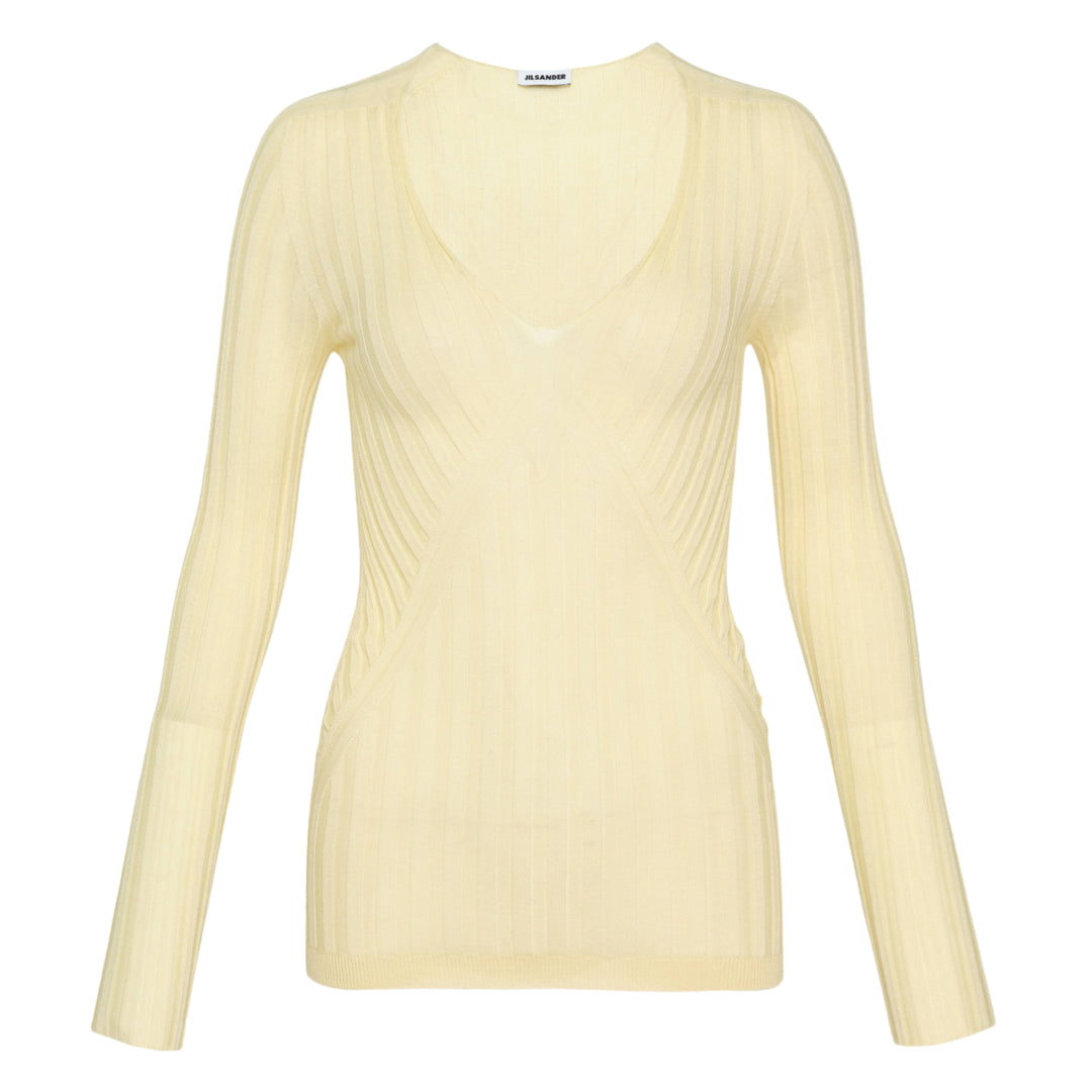 Deep V-Neck Long Sleeve Jumper