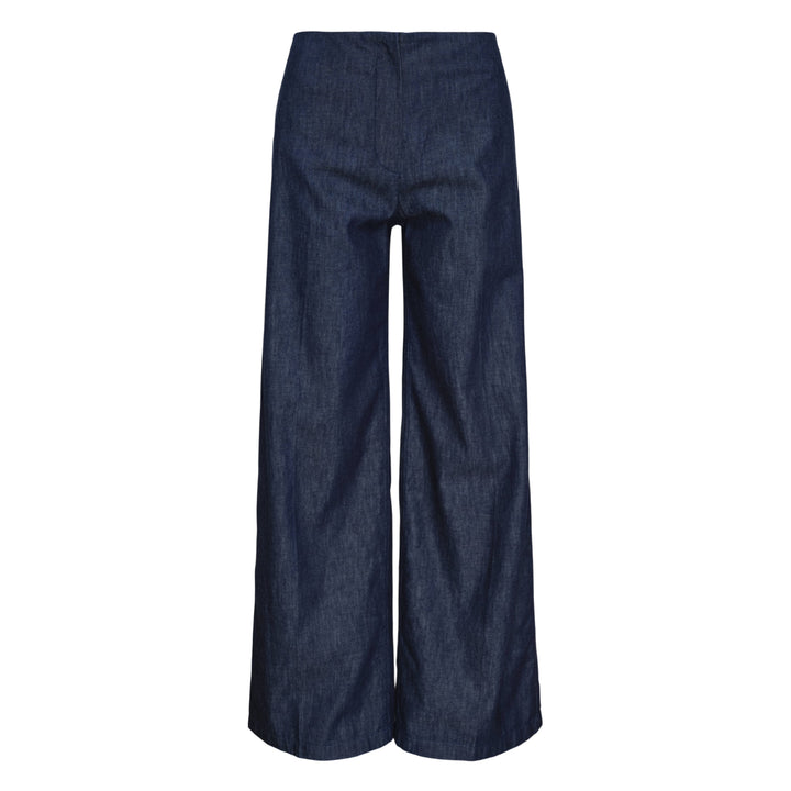 Lightweight Wide Leg Denim Trousers