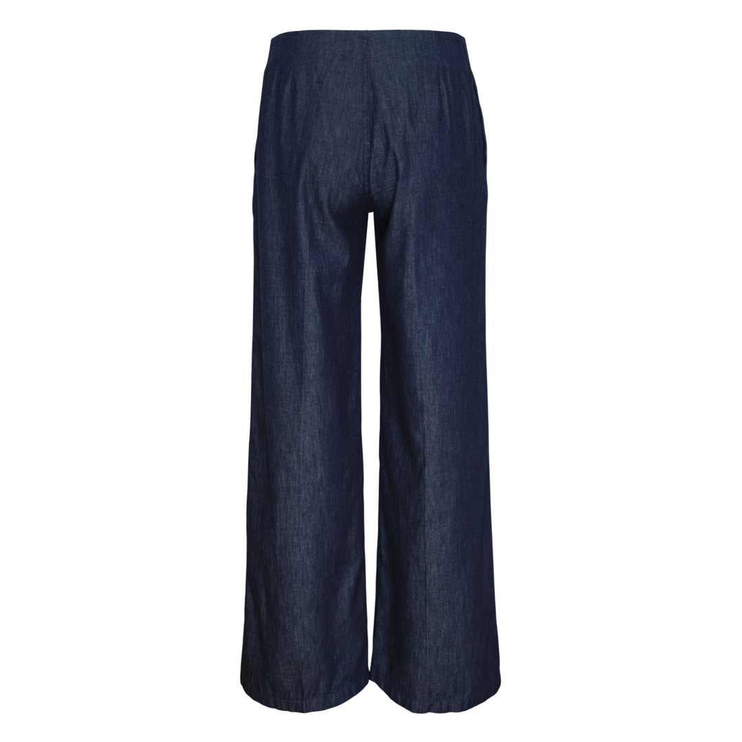Lightweight Wide Leg Denim Trousers