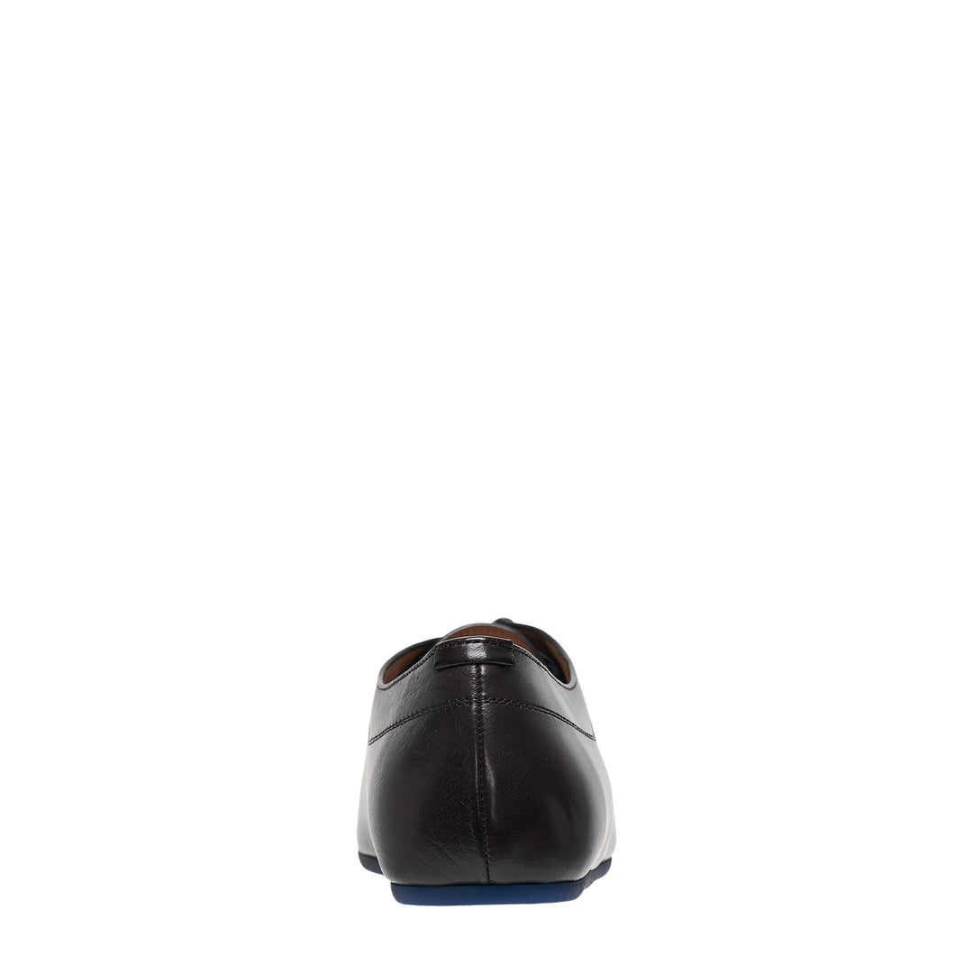Hood Lace Up Buffalo Leather Flats