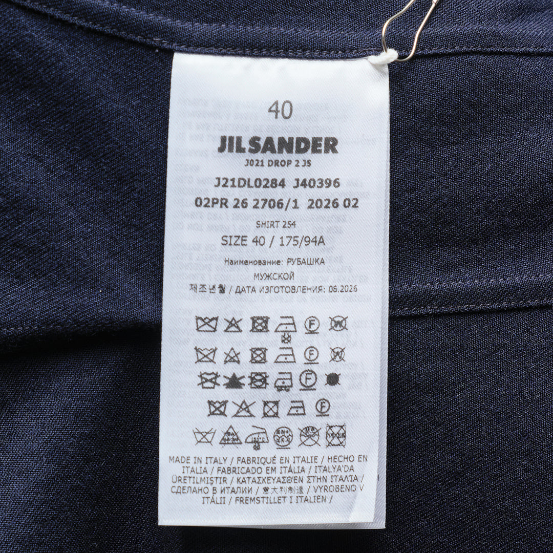 Boiled Wool Gabardine Long Sleeve Shirt