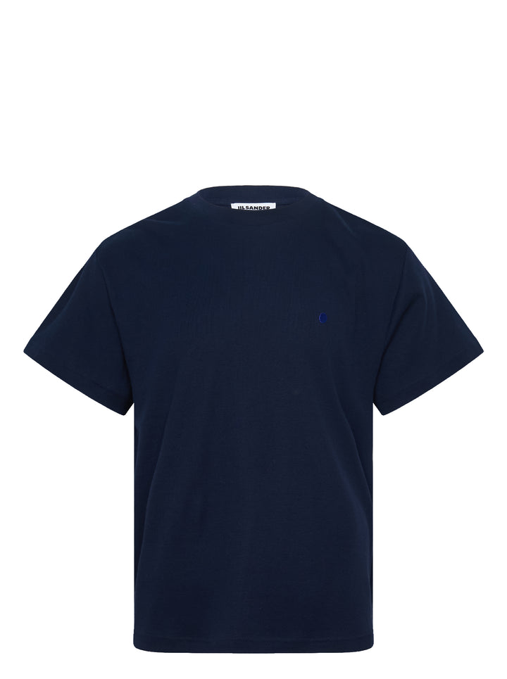 Jil Sander Short Sleeve Embroidered Cotton Tee