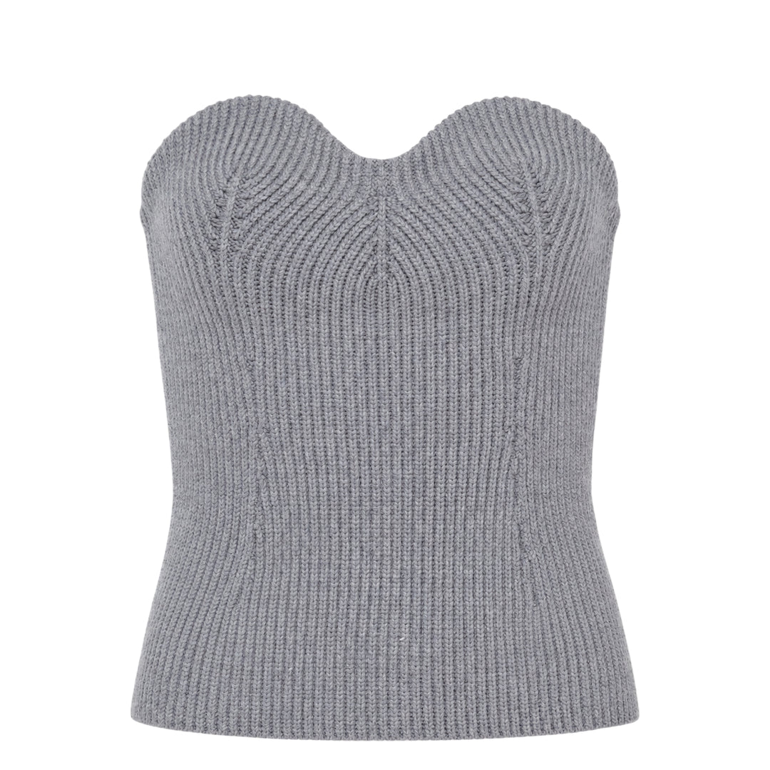 Strapless Knitted Wool Top