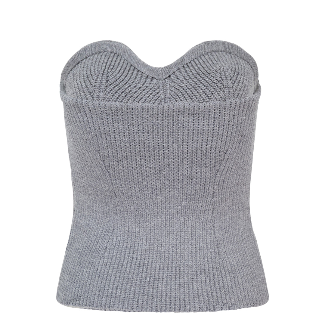 Strapless Knitted Wool Top