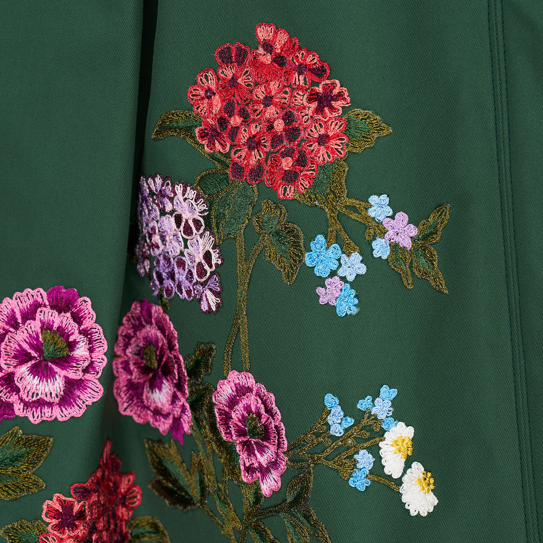 Floral Embroidered A-Line Skirt