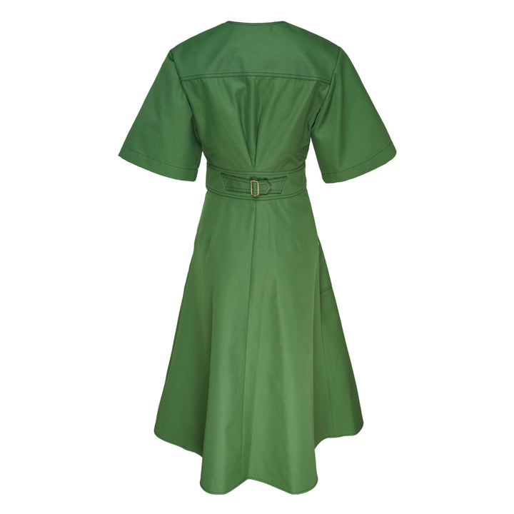 Short Sleeve Crew Neck A-Line Dress