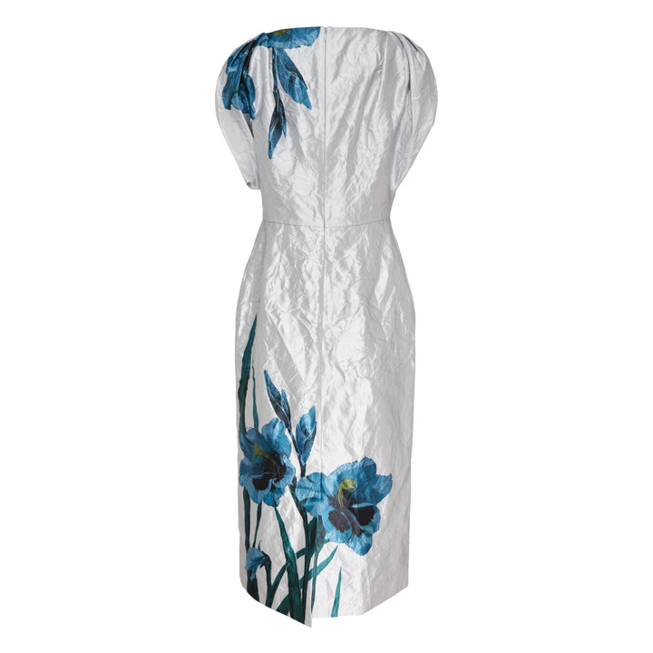 Floral Textured Satin Dress