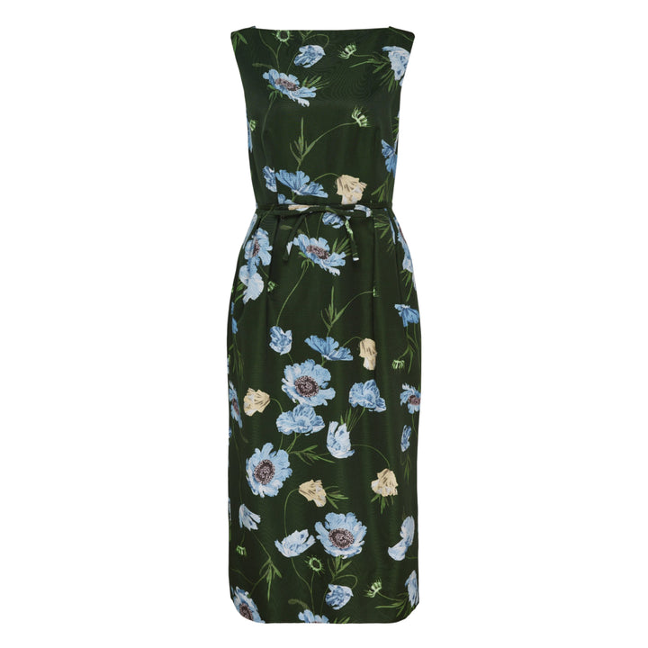 Floral Cotton Faille Sleeveless Dress