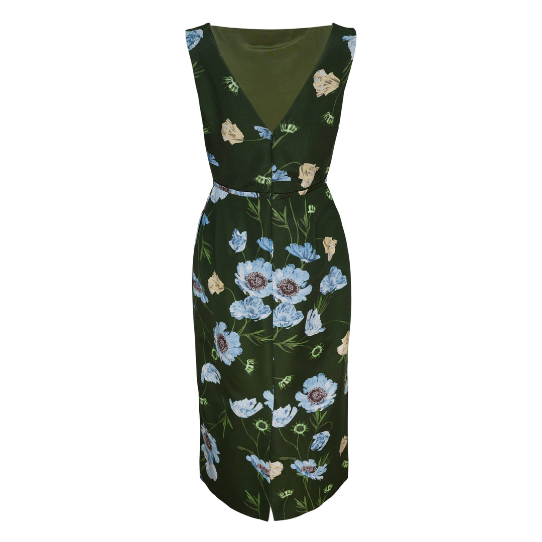 Floral Cotton Faille Sleeveless Dress