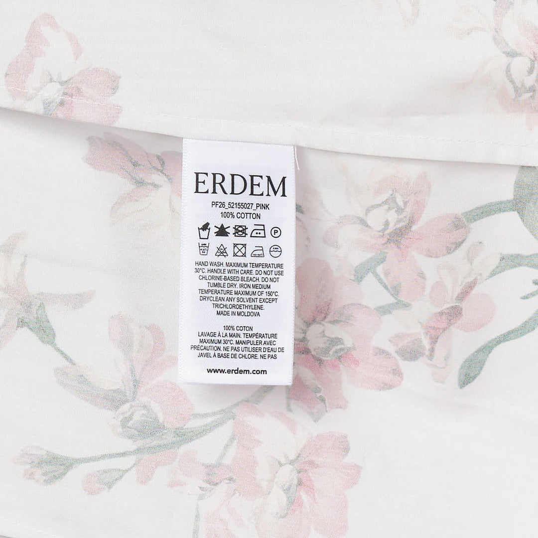 Floral Cotton Midi Pleated Skirt