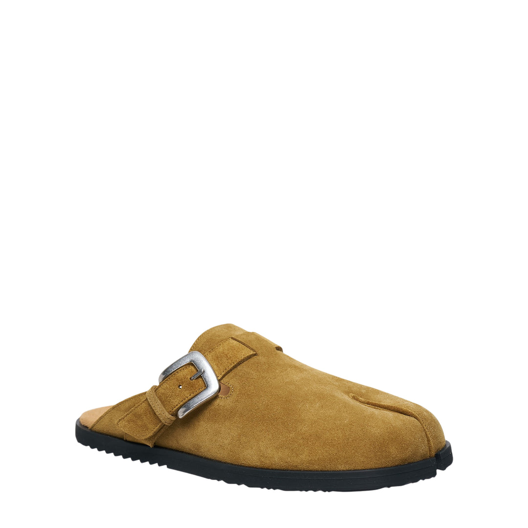 Suede Buckle Mule Clogs