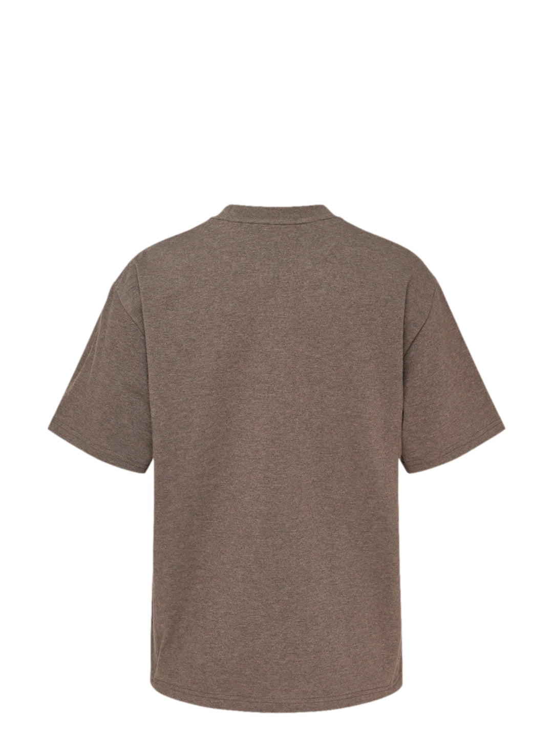 BONBOM Tiger Logo T-Shirt in heathered brown with distressed white gothic logo and crowned tiger crest print - view 2