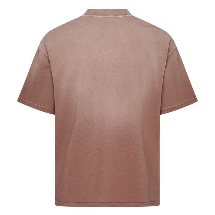 Represent Owners Club T-Shirt in sky blue with tonal collegiate arch graphic, relaxed oversized fit, flat lay product shot