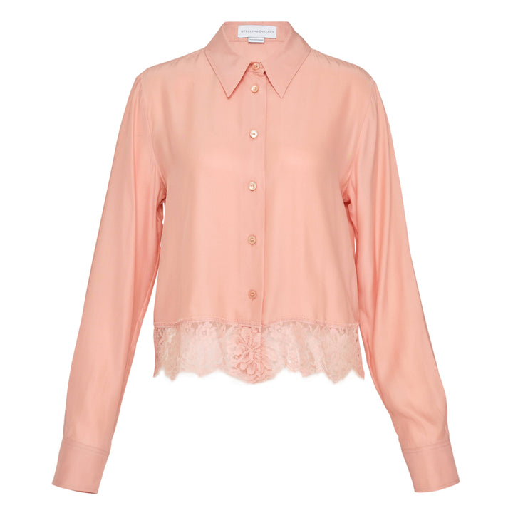 Lace-Trimmed Silk Shirt