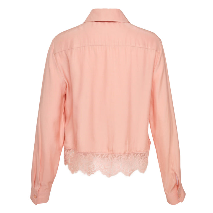Lace-Trimmed Silk Shirt