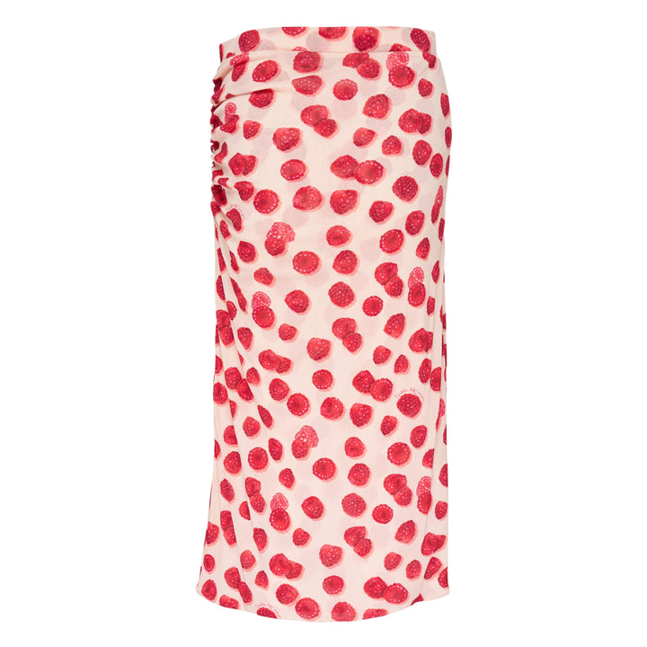 Raspberry Printed Mesh Skirt