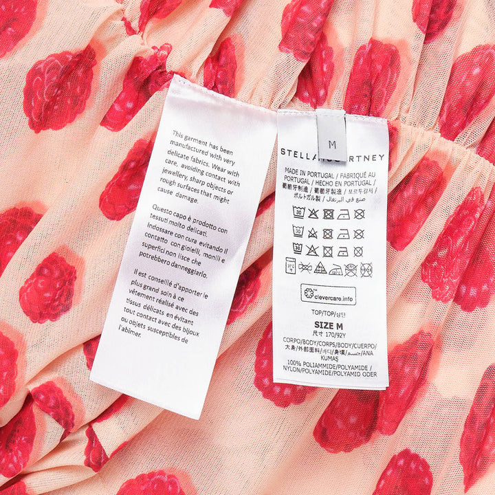 Raspberry Printed Mesh Top