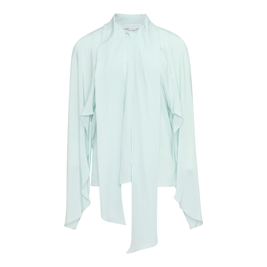 Tie-Neck Silk Shirt