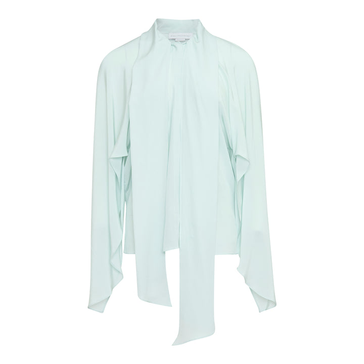 Tie-Neck Silk Shirt