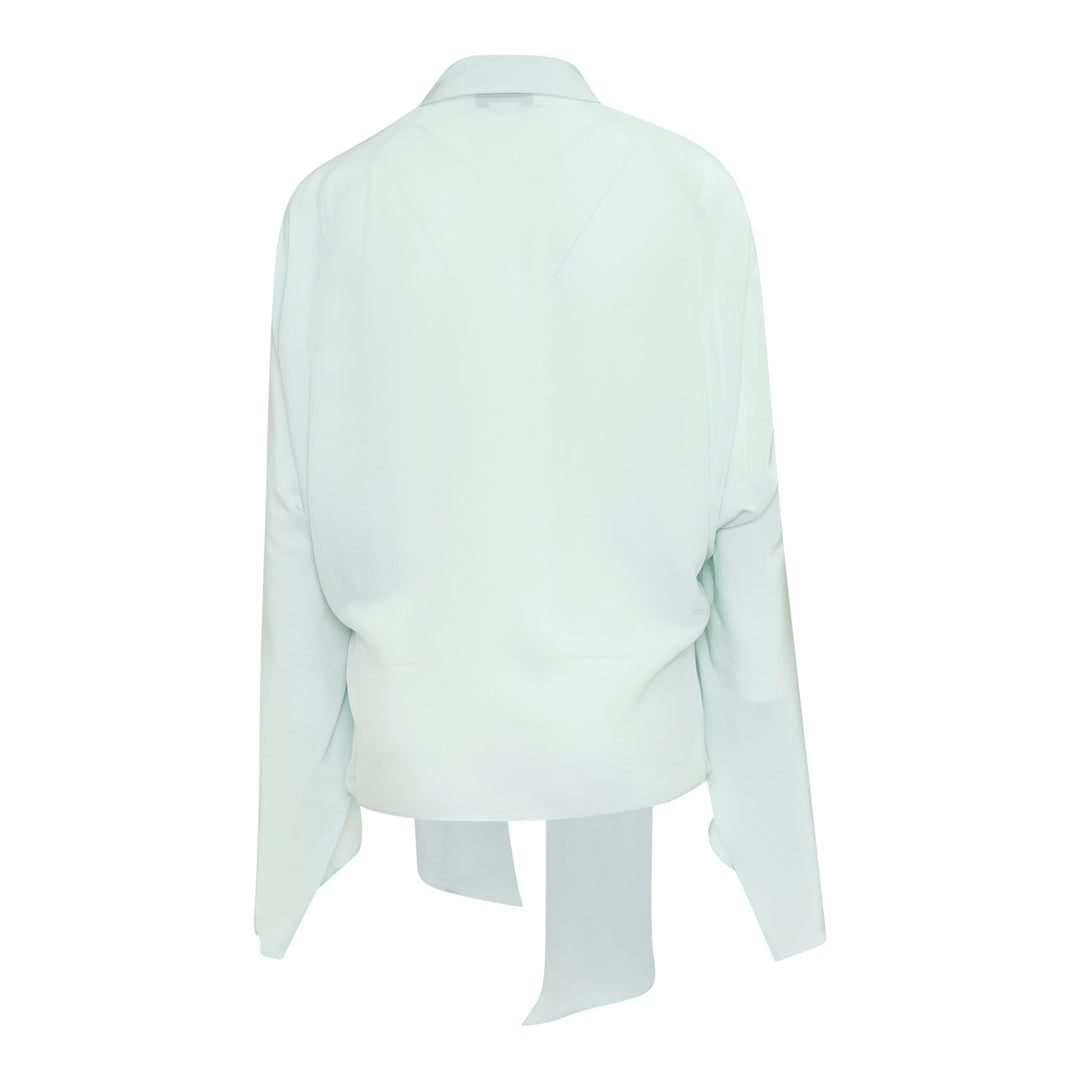 Tie-Neck Silk Shirt