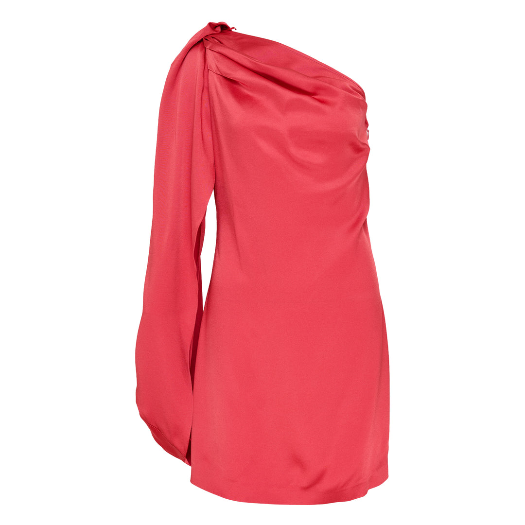One Shoulder Mini Satin Dress