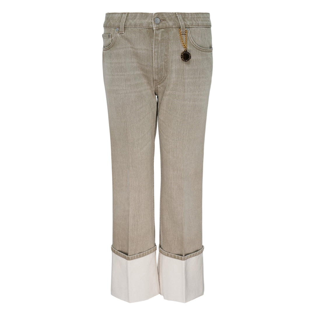 Cropped Turn Up Jeans