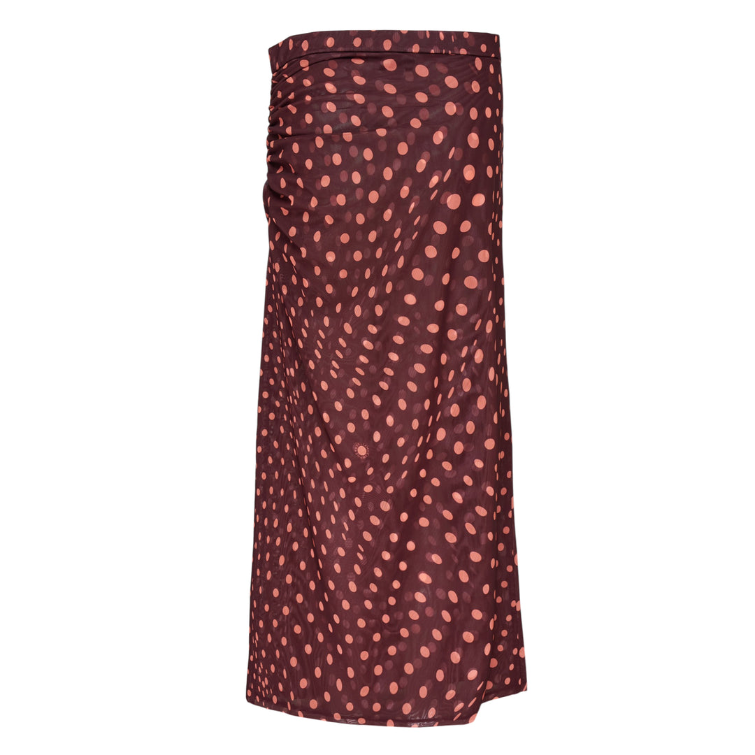 Polka Dot Mesh Long Skirt