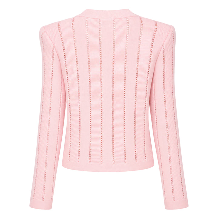 Buttoned Flèchage Knit Cardigan