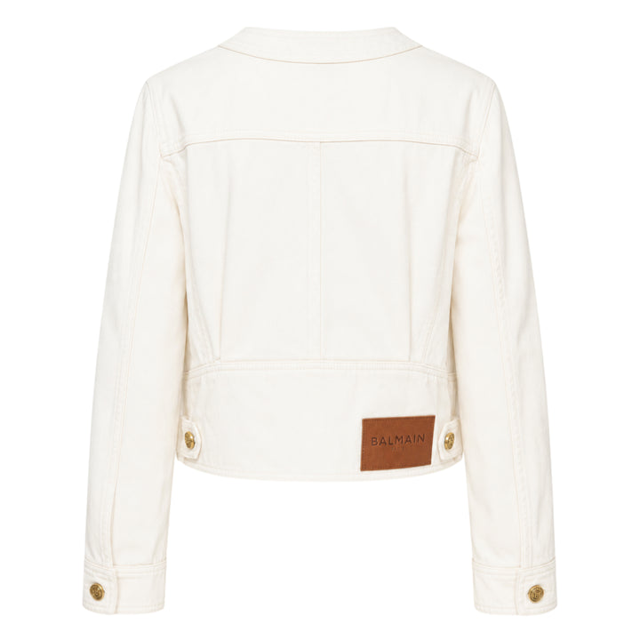Four Pocket Round Collar Denim Jacket