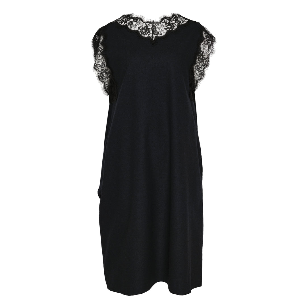 Black Lace Trim Dress