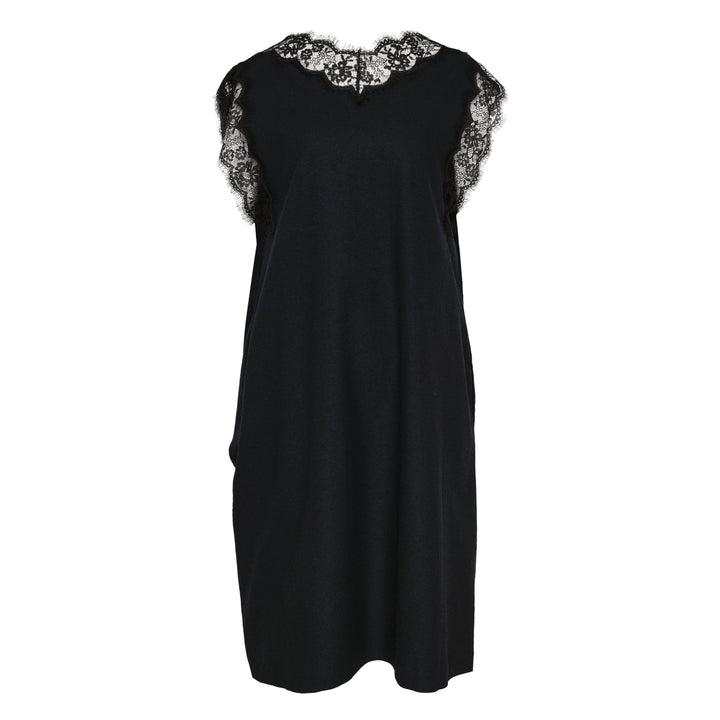 Black Lace Trim Dress