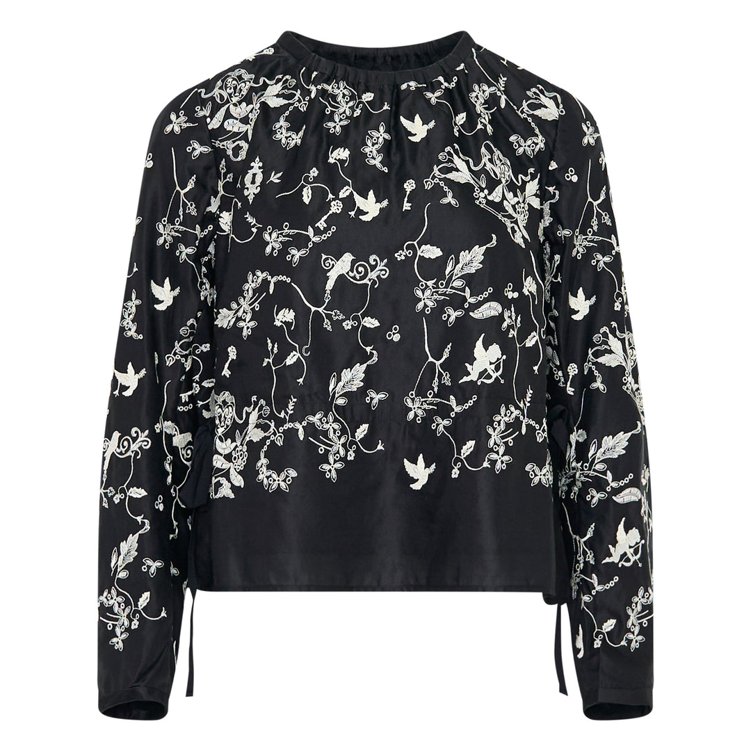 Long Sleeve Embroidered Blouse