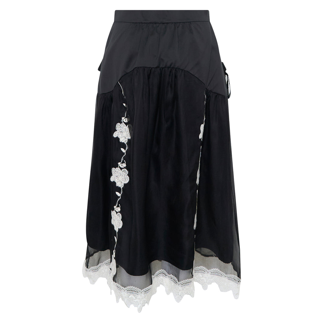 Layered Lace Midi Skirt