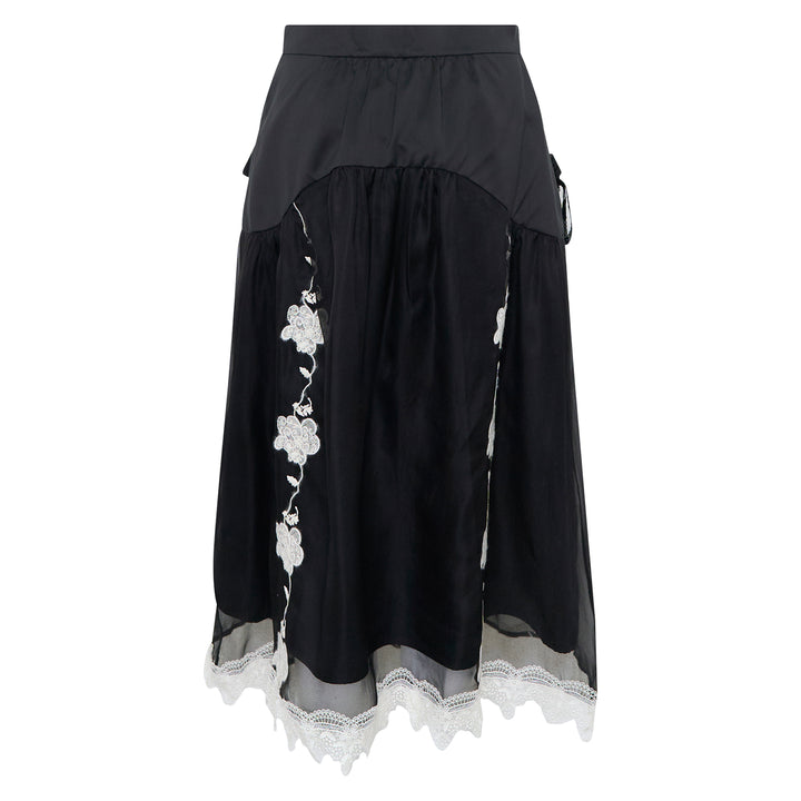 Layered Lace Midi Skirt